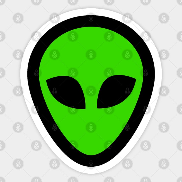 Green alien head t-shirt Sticker by Coreoceanart